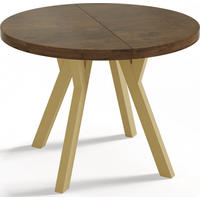 ESSTISCH Mateo runder ausziehbarer, Lefkas Eiche 100-200/100/76 cm - Alteiche/Goldfarben, Holz/Holzwerkstoff (100/100/76cm) - WFL GROUP