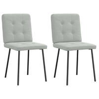 ESSZIMMERSTÜHLE 2 Stk. Hellgrau Samt 45*54*83cm - Grau, Metall (45/83/54cm) - ZMH