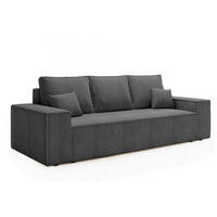 SCHLAFSOFA AGA, Sofa mit Schlaffunktion und Bettkasten, Farbe: Dunkelgrau, Cordstoff - Dunkelgrau, Textil (256/94/97cm) - Sepro Meble
