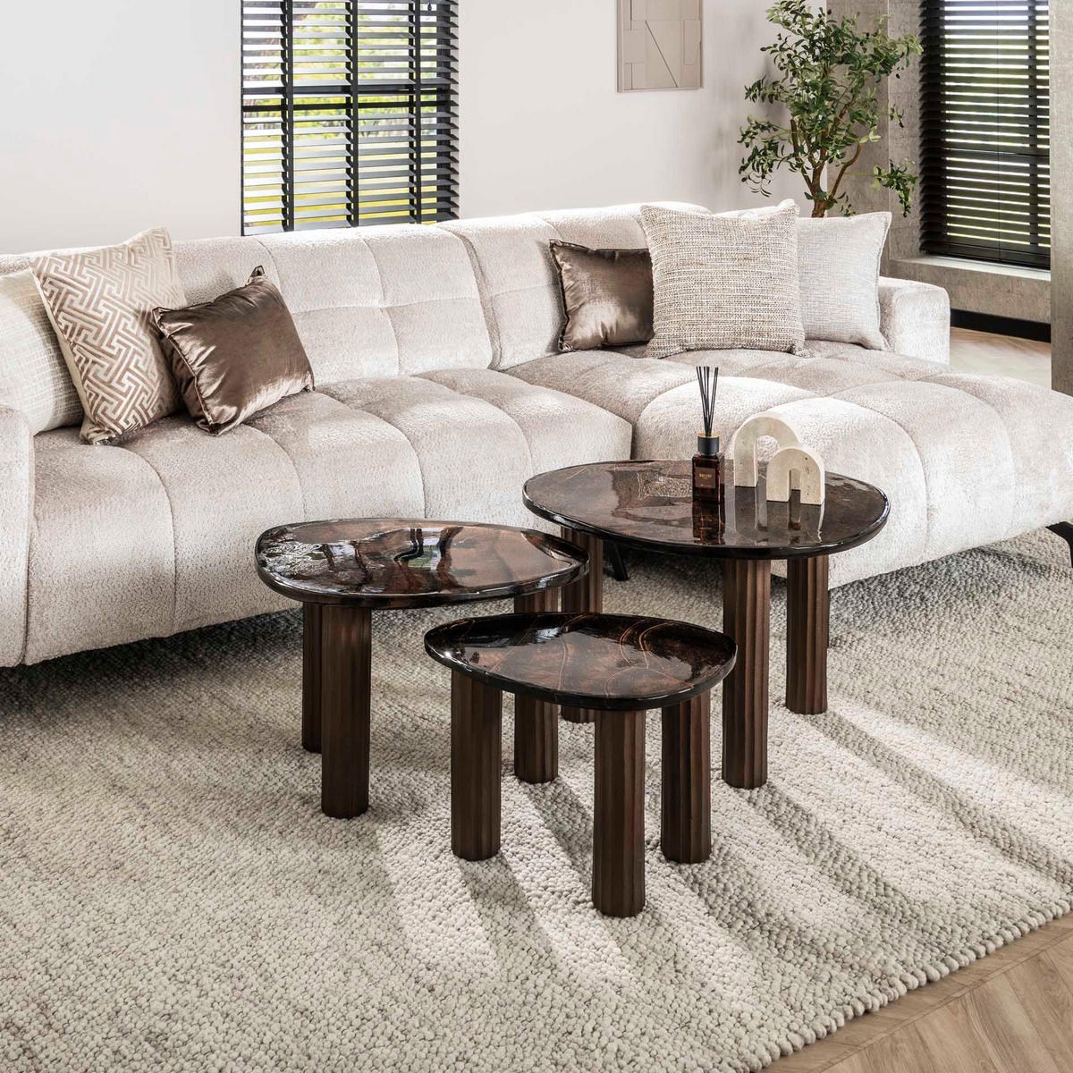 COUCHTISCH Salon Braun 45/62/40 cm - Kupferfarben, Glas (45/62/40cm) - Hoyz Collection