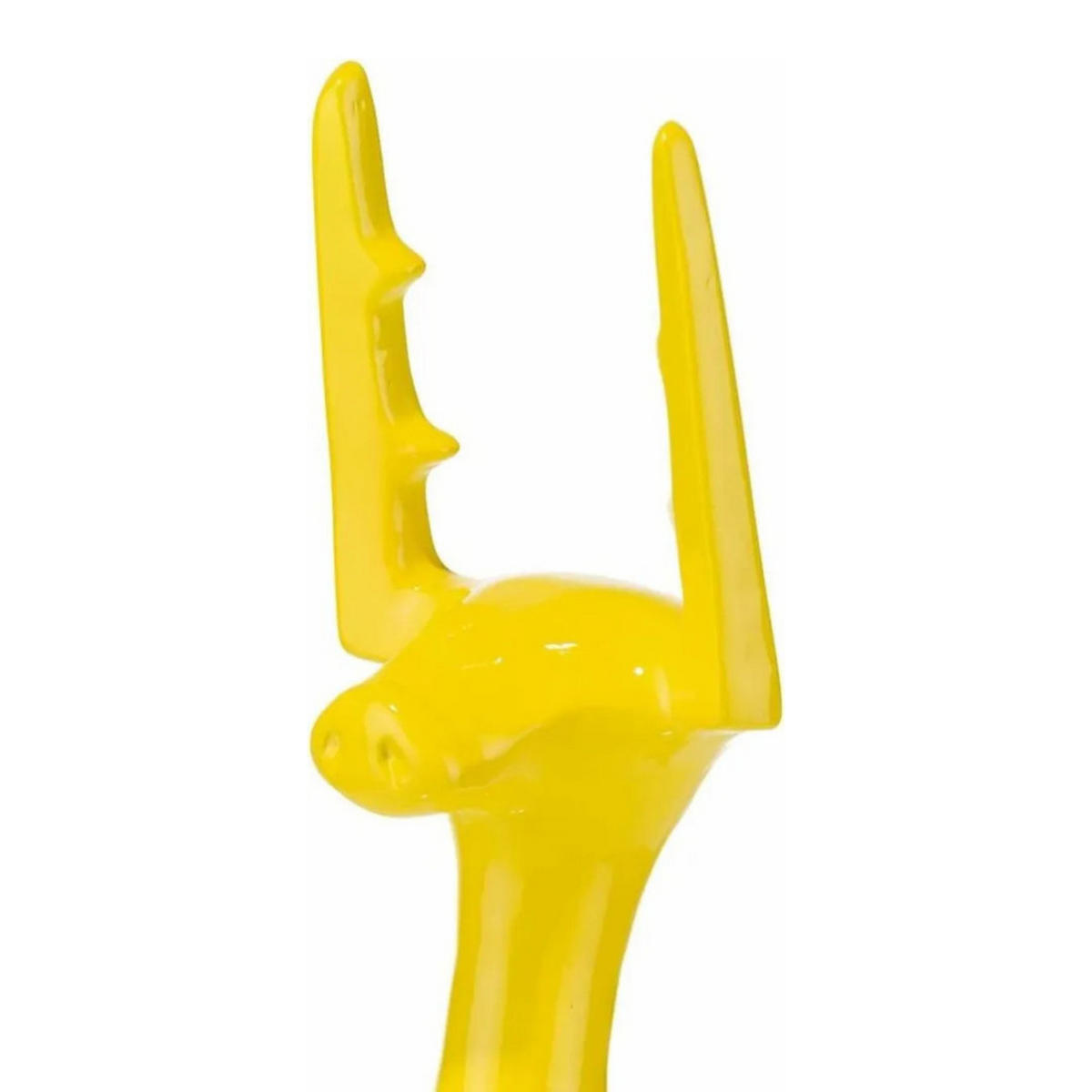 DEKO SKULPTUR HIRSCH Gelb Polyresin Figur Modern - Gelb, Keramik (10/25/6cm) - COCOMaison