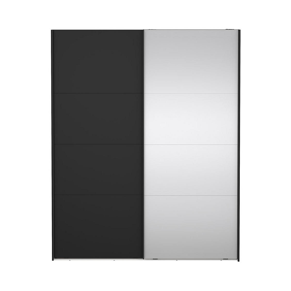 SCHIEBETÜRENSCHRANK, Catania, Schwarz, Holzwerkstoff, 179 x 67 x 221 cm - Schwarz, Holzwerkstoff (179/221/67cm) - ebuy24