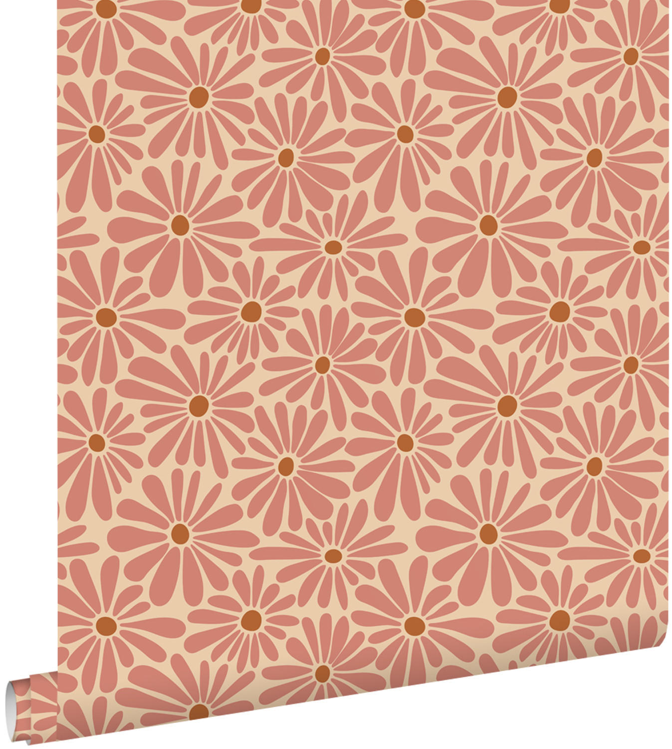 TAPETE Gänseblümchen 53 cm x 10.05 m - Terracotta, Papier (53/1000cm) - ESTAhome
