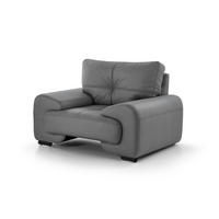 RELAXSESSEL Omega aus Kunstleder, Grau - Schwarz/Grau, Leder (128/88/98cm) - Beautysofa