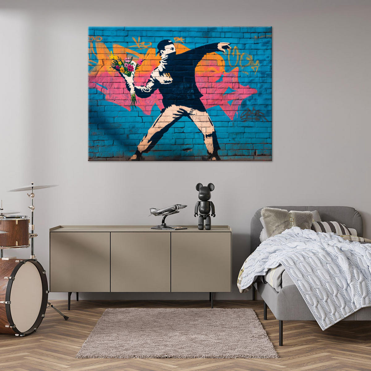 LEINWANDBILD Menschen & Charaktere 30x20cm - Blau, Textil (30/20cm) - Feeby