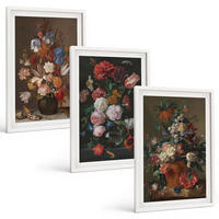 BILDER SET 3er Set - 40x60 cm Weißer Rahmen - Blumenarrangements in Vasen - Weiß, Kunststoff (40/60cm) - TULUP