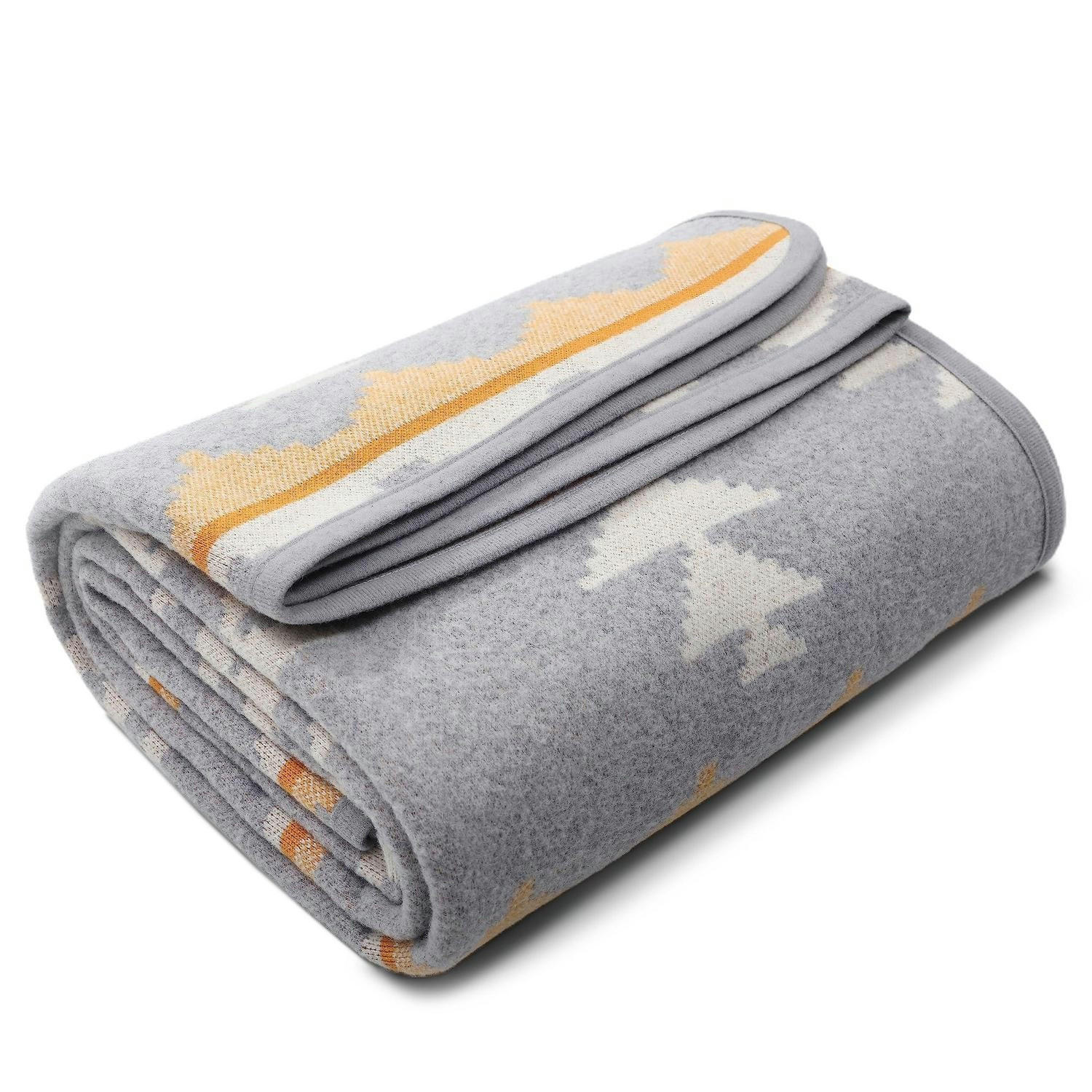 ÜBERWURF Merinowolle Marokkograu 160 x 129,5 cm - Multicolor, Textil (129.5/160cm)
