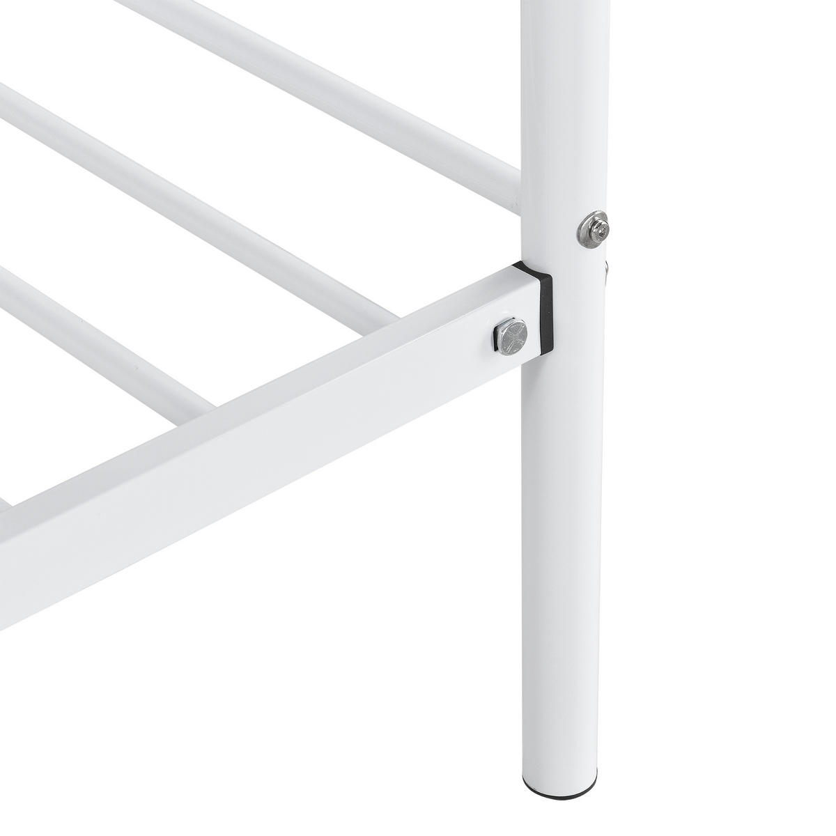 TAGESBETT Granada - Weiß, Metall (90/200cm) - [en.casa]