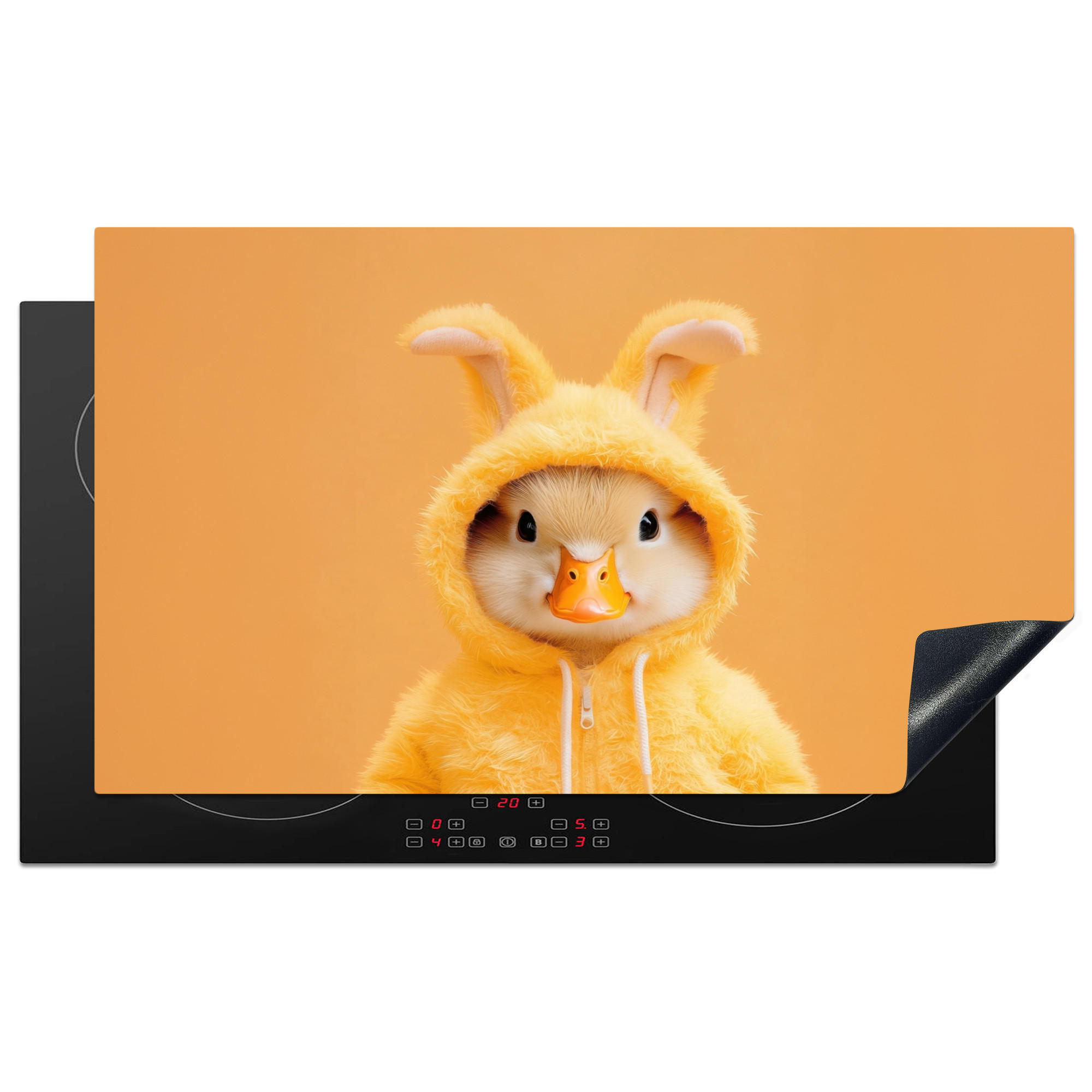 HERDABDECKPLATTE Osterhase - Kostüm - Ente Induktionsschutz 91.2x52 cm - Gelb, Kunststoff (91.2/52/0.2cm) - MuchoWow