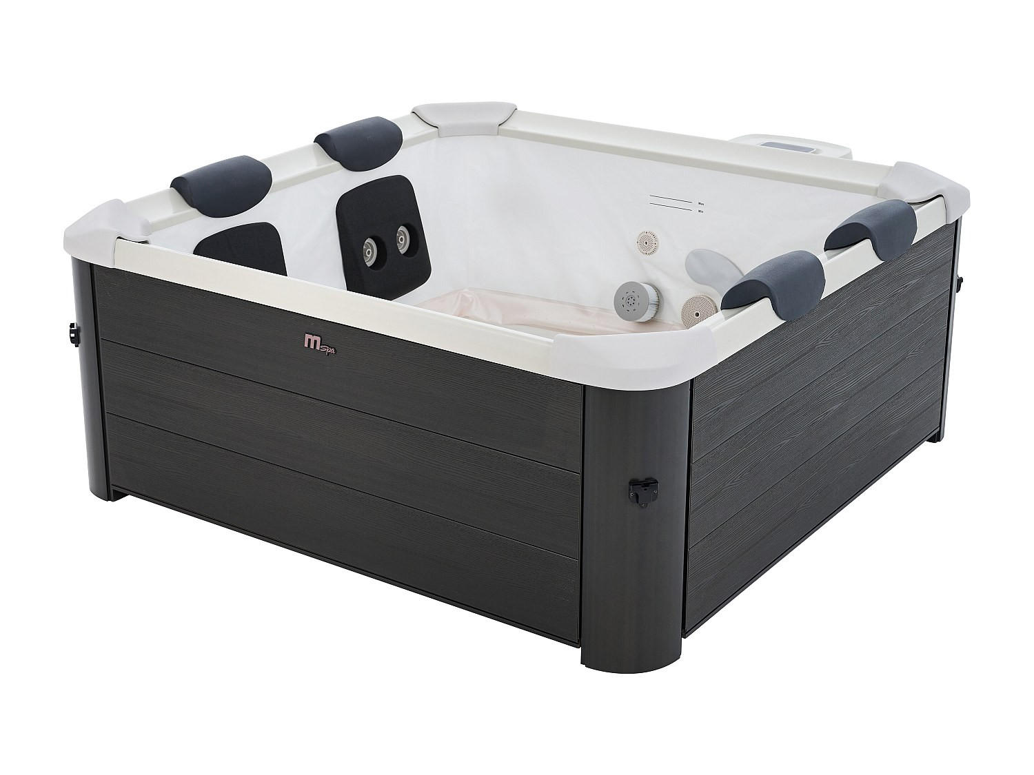 HALBFESTER Whirlpool - 6 Personen - Plastik - Grau - - Grau, Kunststoff (160/65/160cm) - Mspa
