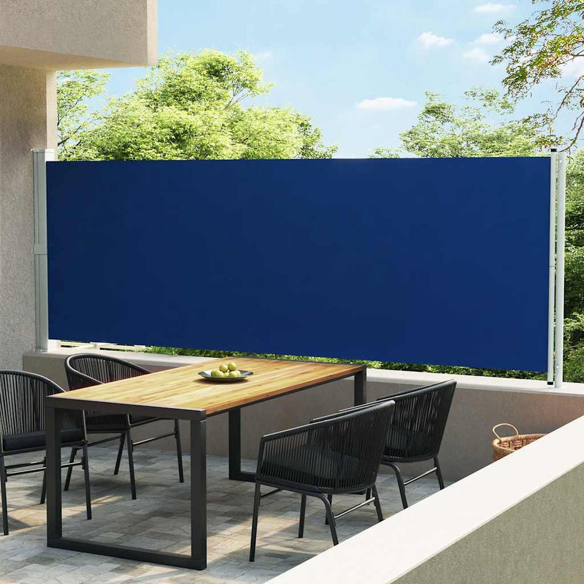 SEITENMARKISE Ausziehbar 600x160 cm Blau - Blau, Textil (600/160/600cm) - furnicato