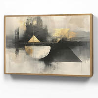 WANDLEUCHTE MIT AKKU Abstrakt - Schwarz - Farbe - Modern 90x60 cm - Grau, Holzwerkstoff (90/60/8cm) - OnlyWow