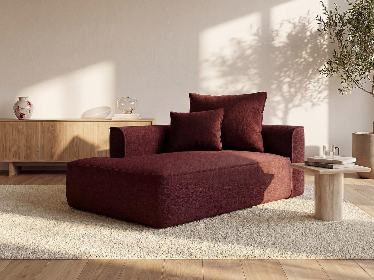 RECAMIERE ohne Schlaffunktion - 1 Person-Sitzer - Stoff - Bordeaux - - Bordeaux, Textil (180/67/115cm) - Vente-Unique