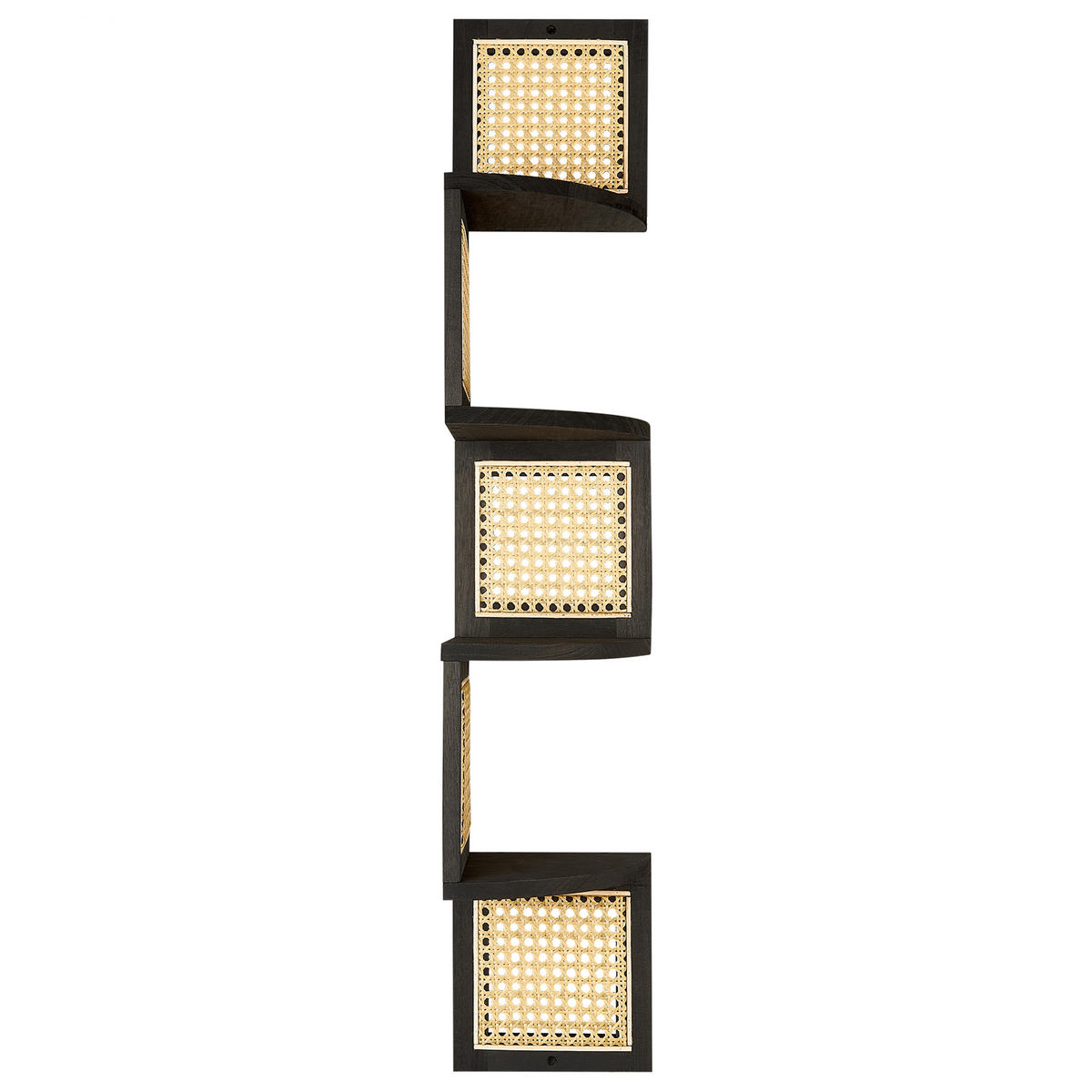 REGAL mit 4 Ebenen Schwarz Alder - Schwarz/Braun, Holz (19/101/19cm) - Beliani