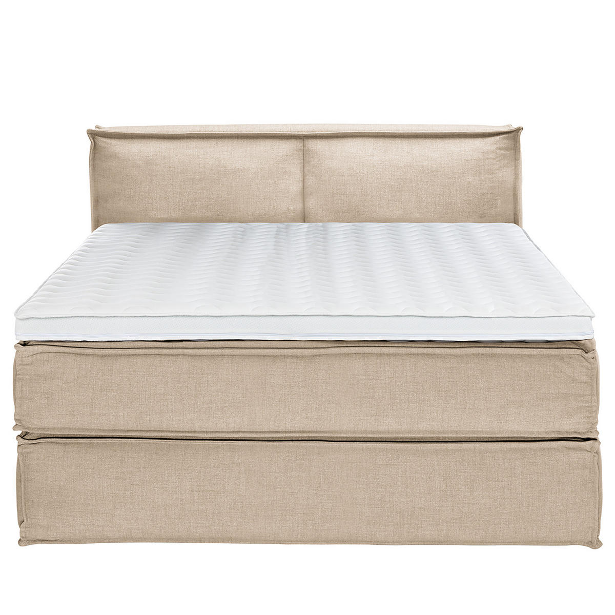 BOXSPRINGBETT mit Kopfteil - Premium - Beige, Textil (160/200cm) - home24