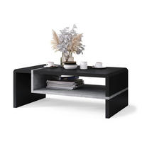 COUCHTISCH rechteckig Schwarz matt - Beton 100/60/40 cm - Hellgrau/Schwarz, Holzwerkstoff (60/100/40cm) - designimpex