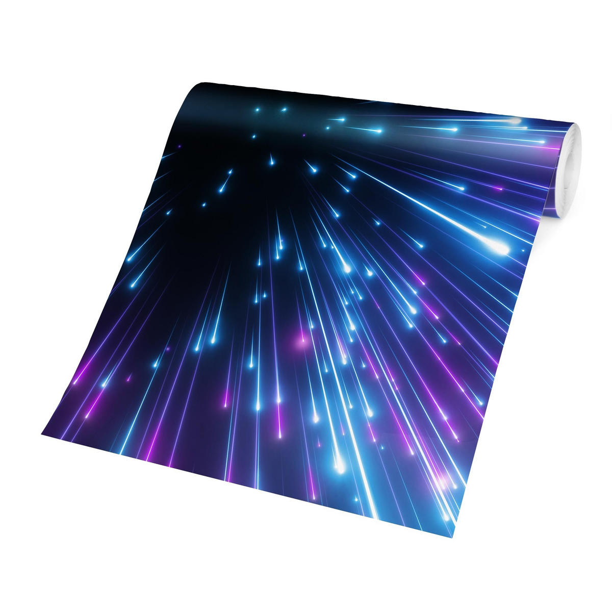 FOTOTAPETE Neon Feuerwerk 192/192 cm - Violett, Papier (192/192cm) - Bilderwelten