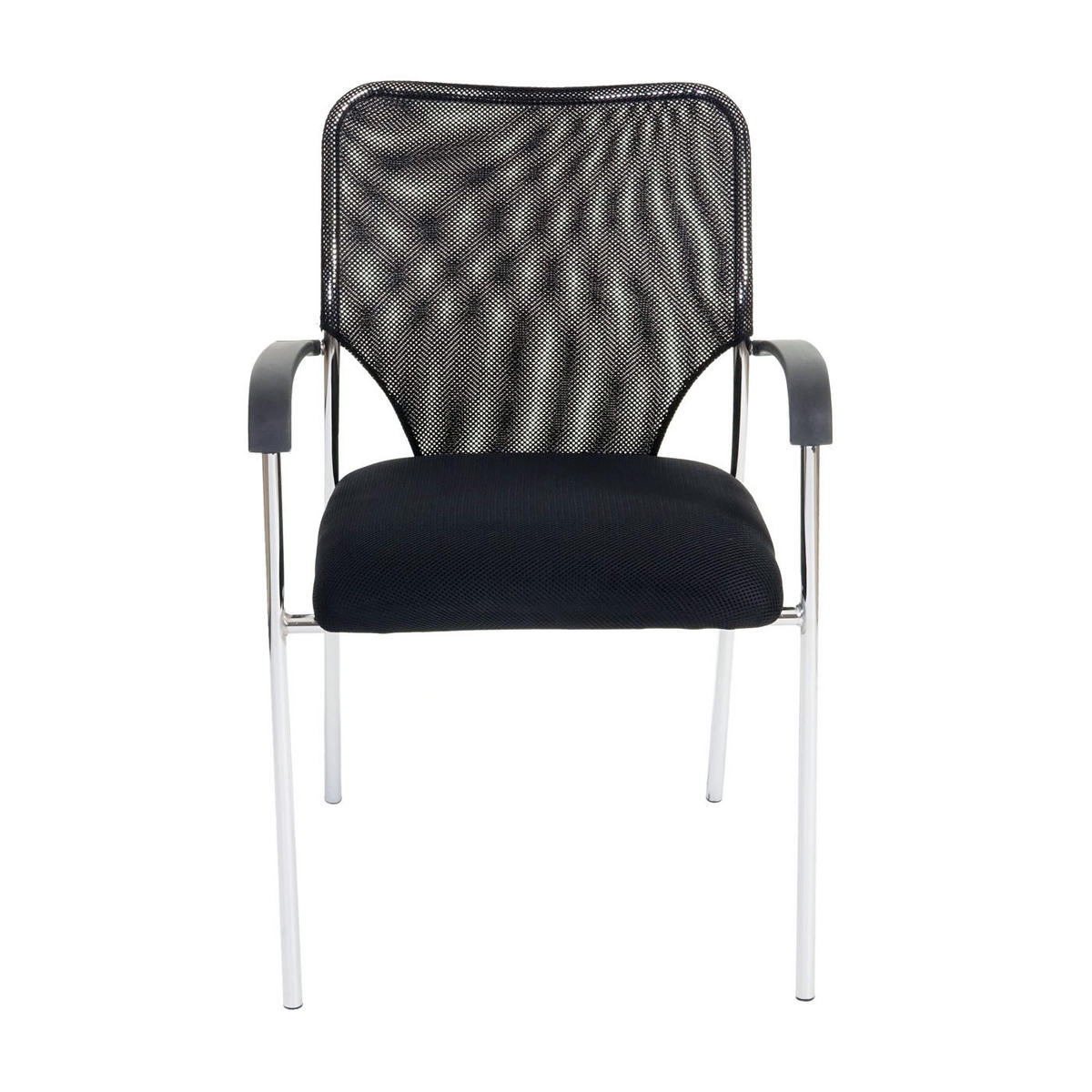 BESUCHERSTUHL Schwarz - Schwarz, Textil (55/83/60cm) - MCW