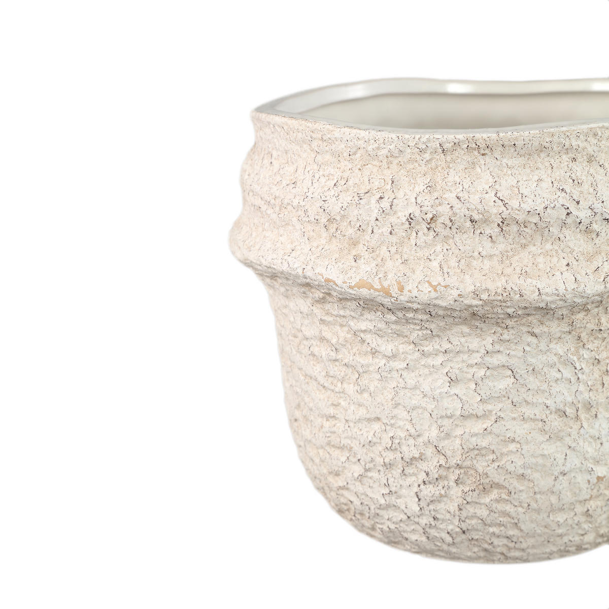 TOPF Mauvi Beige 19.5/19.5/17cm - Creme, Keramik (17cm) - PTMD Collection