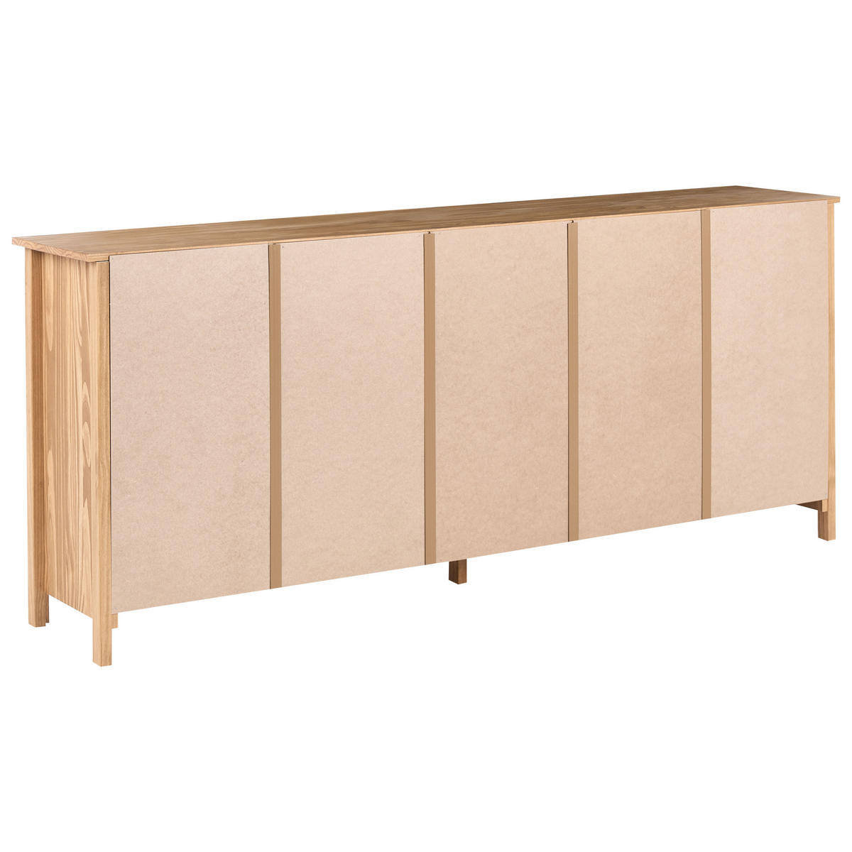 SIDEBOARD se 3 dveřmi Borovicové dřevo Světle hnědý Leonora - světle hnědá, dřevo (190/80/40cm) - Beliani