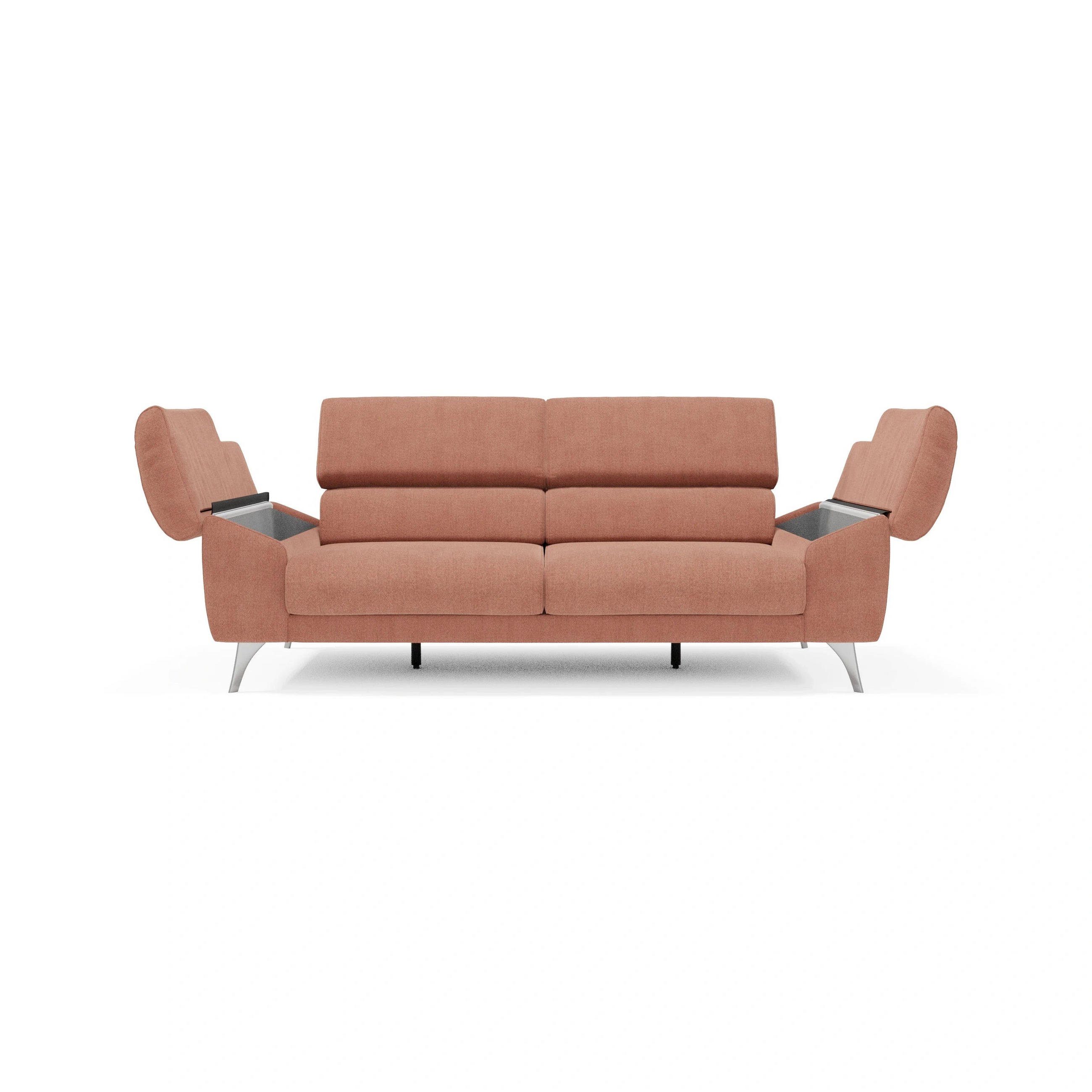 Thumbnail - Divani.store Linearsofa, Hellrosa, Metall, 183x76x102 cm, Wohnzimmer, Sofas & Couches, Sofas