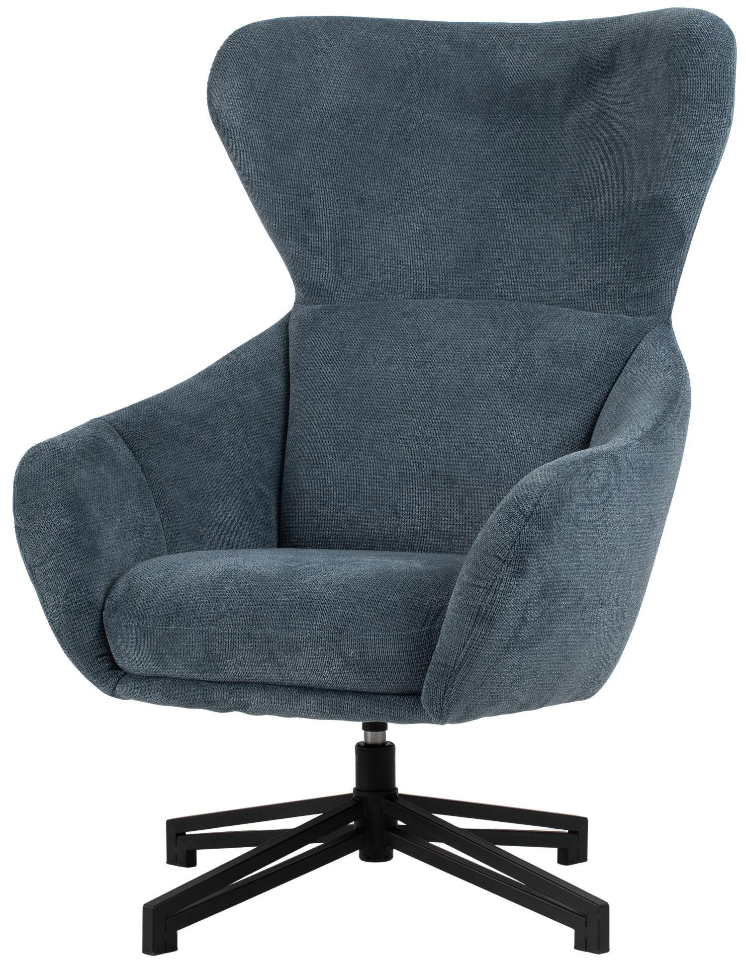 OHRENSESSEL Marconia - drehbar - blau - Blau/Schwarz, Textil/Metall (74/109/80cm) - bene living