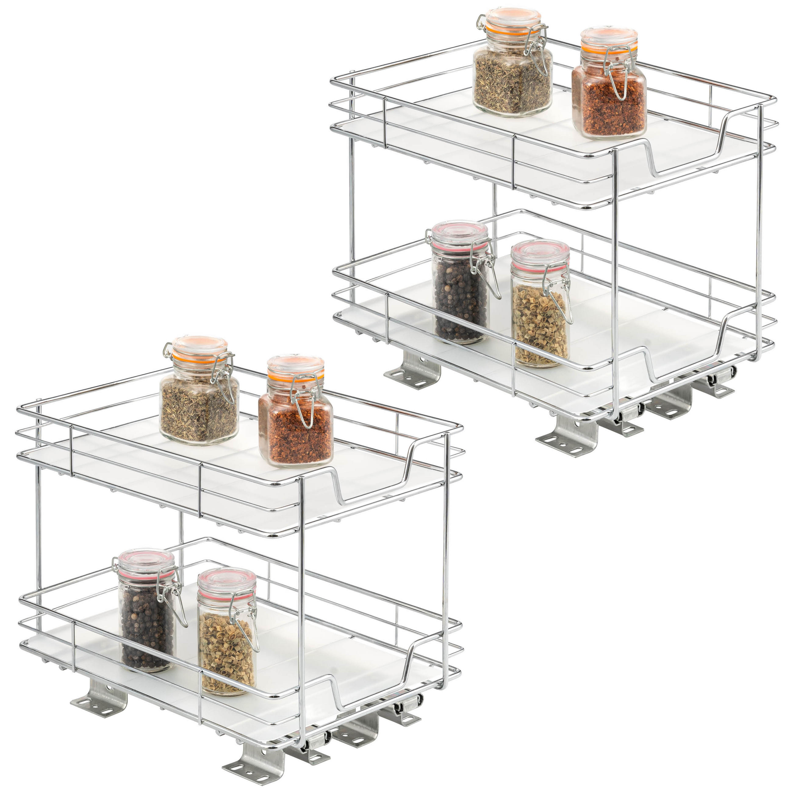 KORBAUSZUG (2er Set), 2-stöckig, Chrom - Silberfarben, Metall (21/23.5/28cm) - bremermann