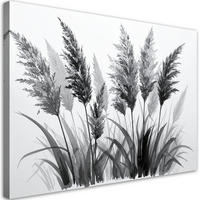 LEINWANDBILD Pampasgras 120x80cm - Schwarz, Textil (120/80cm) - Feeby