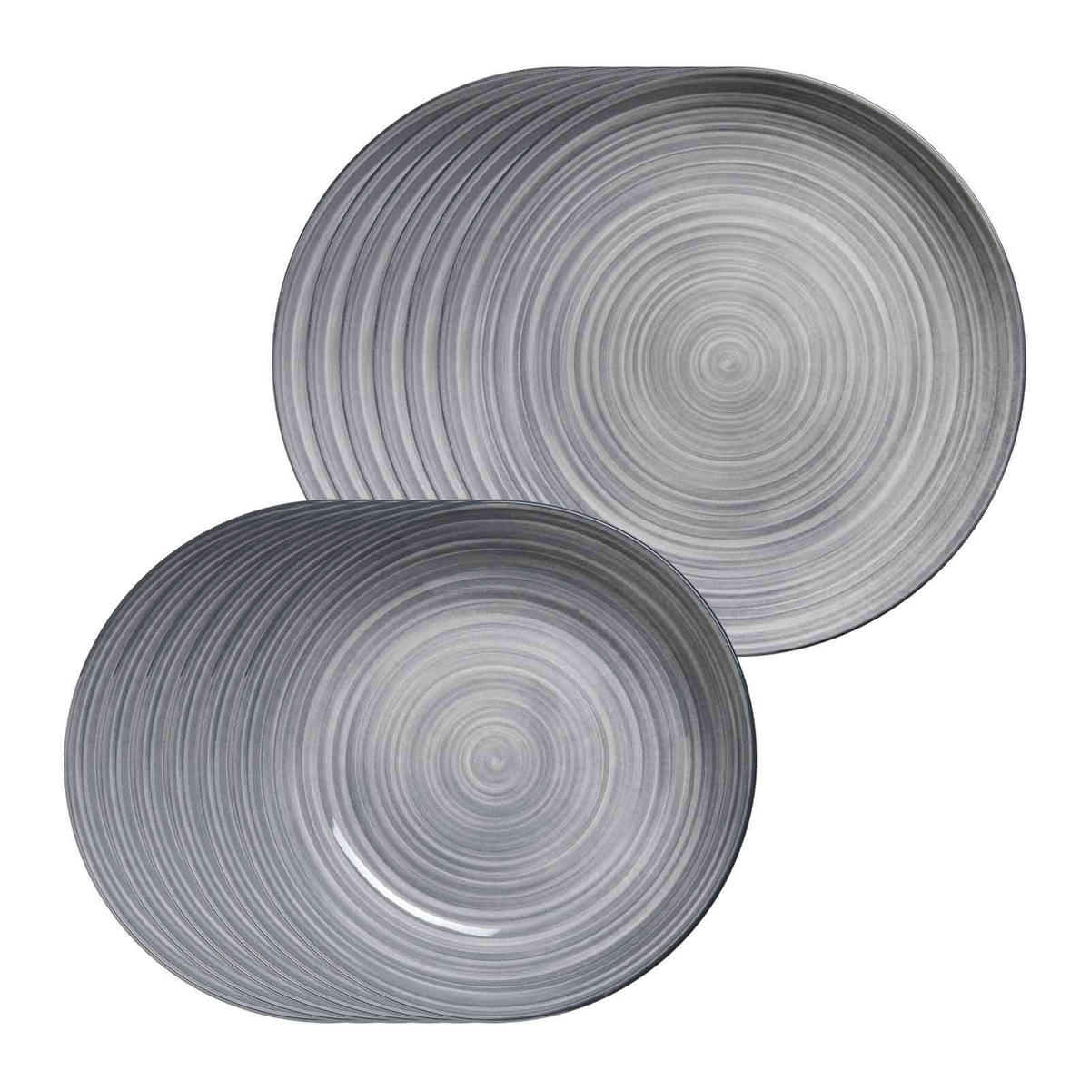 TAFELSERVICE Sendai Wirbel grau 12er Set - Grau, Keramik (1/1/1cm) - Ritzenhoff Breker