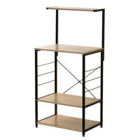 KÜCHENREGAL mit 4 Ebenen - 60/40/123 cm - Schwarz, Holzwerkstoff (40/123/60cm) - Calicosy