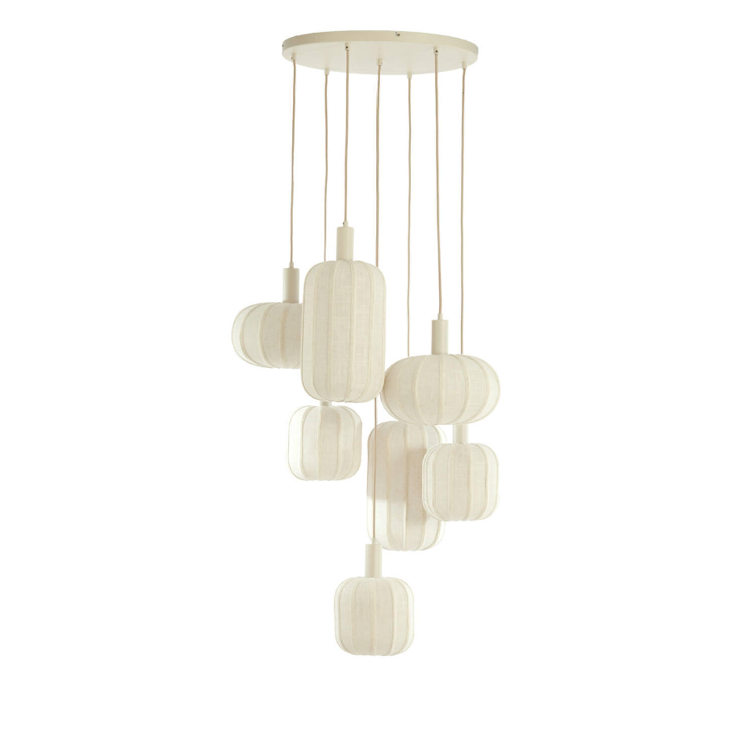 HÄNGELAMPE Tufia - Weiß - 53/53/104 cm - Weiß, Textil (53/53/104cm) - Light & Living