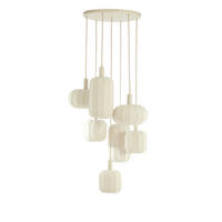 HÄNGELAMPE Tufia - Weiß - 53/53/104 cm - Weiß, Textil (53/53/104cm) - Light & Living