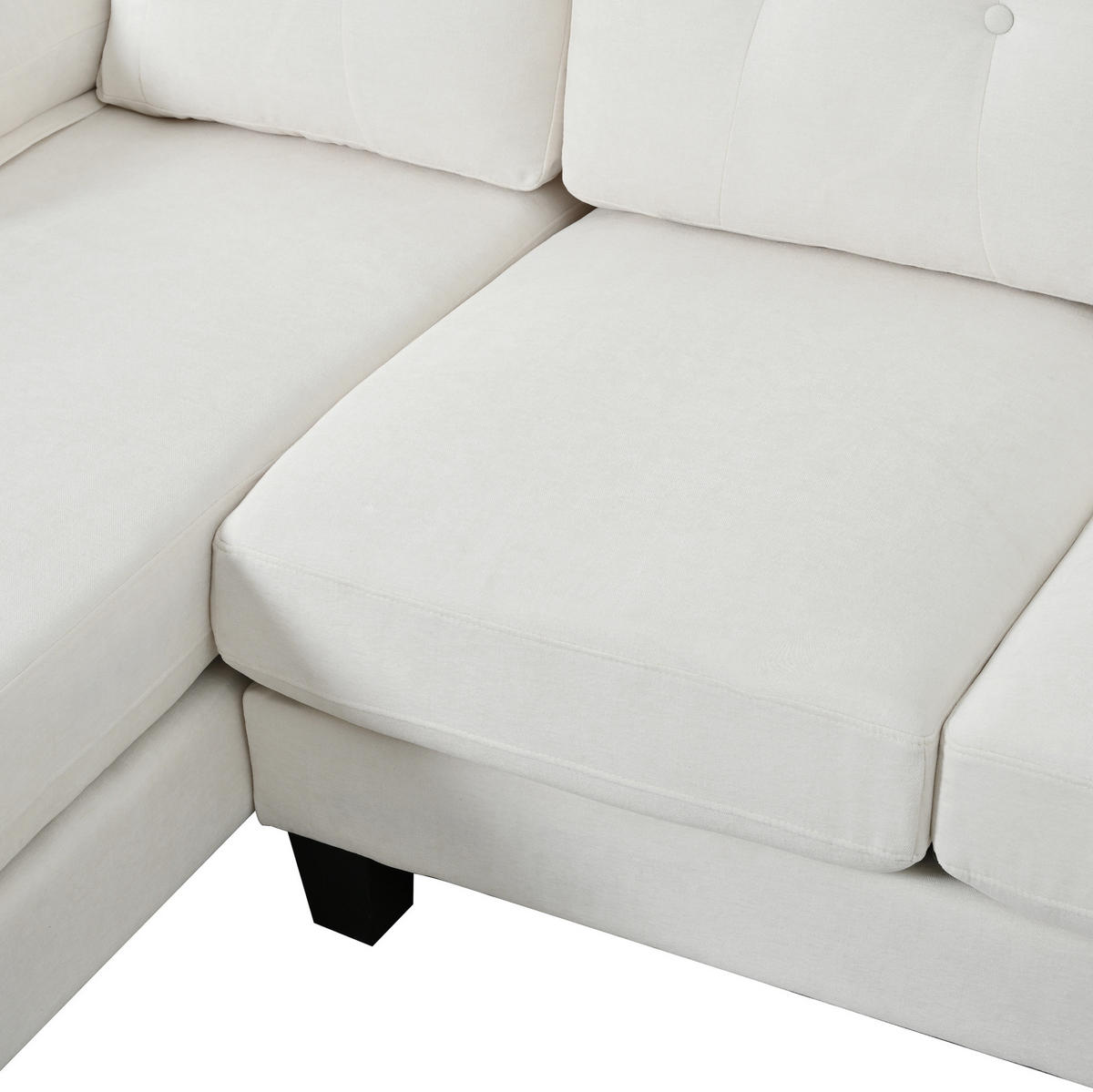 WOHNLANDSCHAFT aus Chenille 268x128x84 cm in Beige mit Doppel-Chaiselongue - Beige, Textil (128/84/268cm) - Modfu