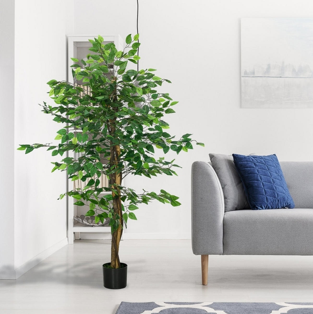KUNSTPFLANZEN 15/15/150 cm grün aus Metall pflegeleicht mit Topf - Grün, Metall (150cm) - OKWISH