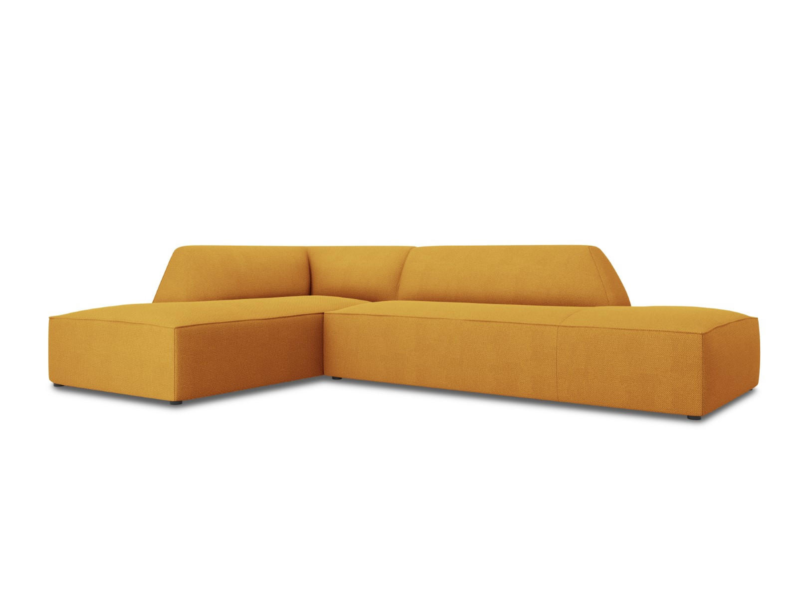 ECKSOFA links Ruby aus strukturiertem Stoff gelb 4 Sitzplätze - Gelb, Textil (180/273cm) - Micadoni
