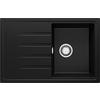 SPÜLBECKEN Mailand, 2-er set Schwarz Metallic 78/50 cm 1 Becken + Ablauf-Set ab 45er Unterschrank - Chromfarben/Schwarz Hochglanz, Kunststoff (78/19/50cm) - Primagran