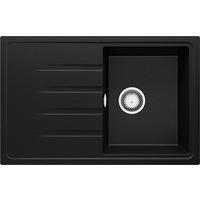 SPÜLBECKEN Mailand, 2-er set Schwarz Metallic 78/50 cm 1 Becken + Ablauf-Set ab 45er Unterschrank - Chromfarben/Schwarz Hochglanz, Kunststoff (78/19/50cm) - Primagran