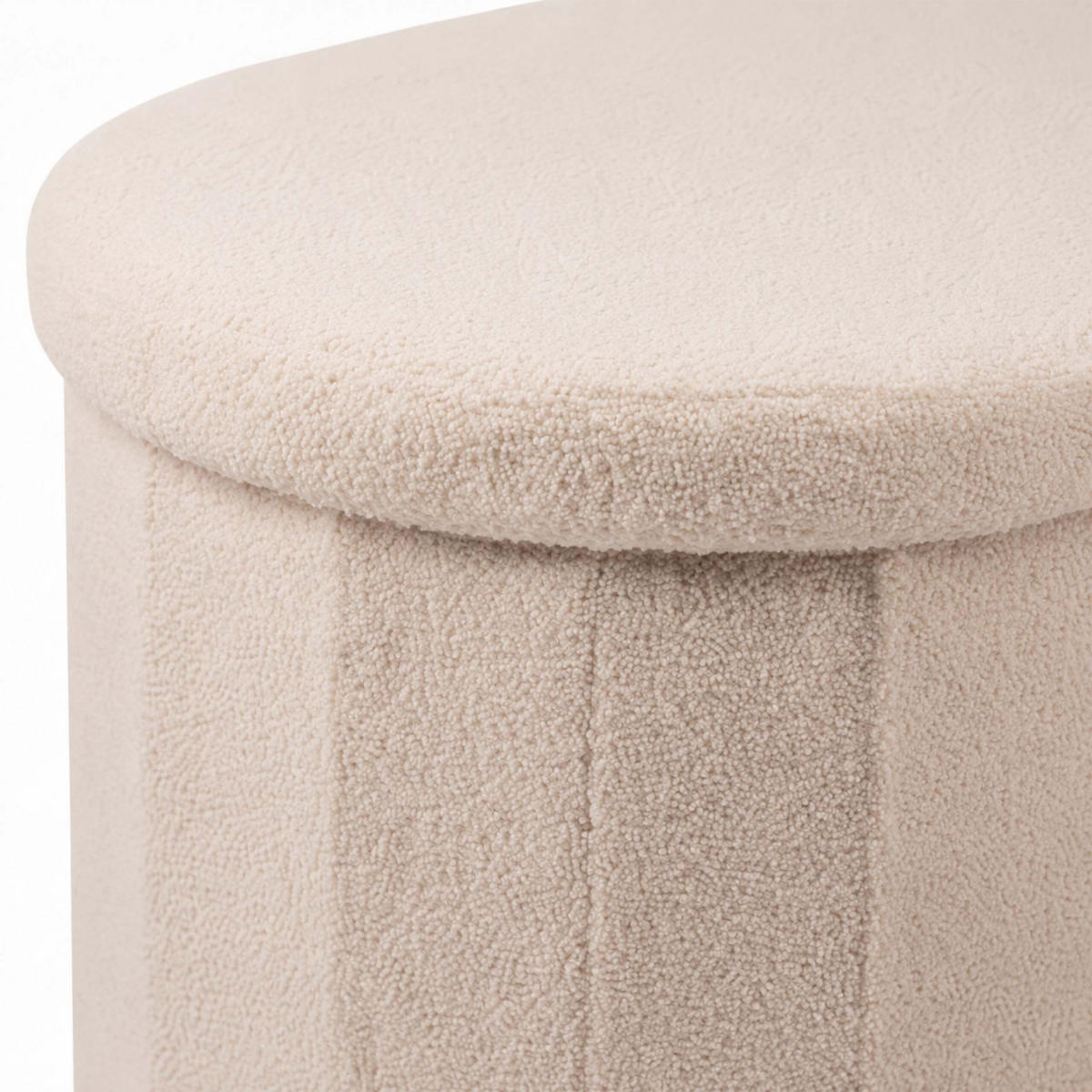 LAVICE Béžová s úložným prostorem teddy čalounění 76 cm - béžová, kompozitní dřevo/textil (76/38/38cm) - Relaxdays