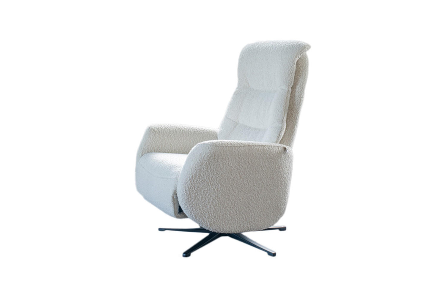 RELAXSESSEL SARI Hellgrau Webstoff Relaxfunktion - Hellgrau/Schwarz, Textil/Metall (77/108/89cm) - KAWOLA