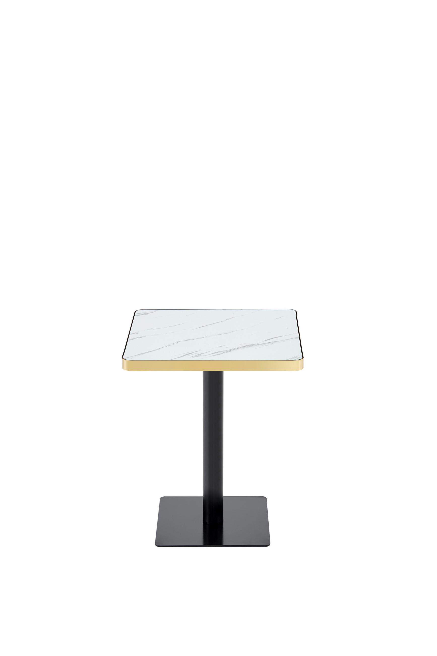 BARTISCH 60/60/74 cm mit Marmor-Optik DE-40031 Weiß - Weiß, Metall (60/60/74cm) - ComfortXL