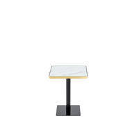 BARTISCH 60/60/74 cm mit Marmor-Optik DE-40031 Weiß - Weiß, Metall (60/60/74cm) - ComfortXL