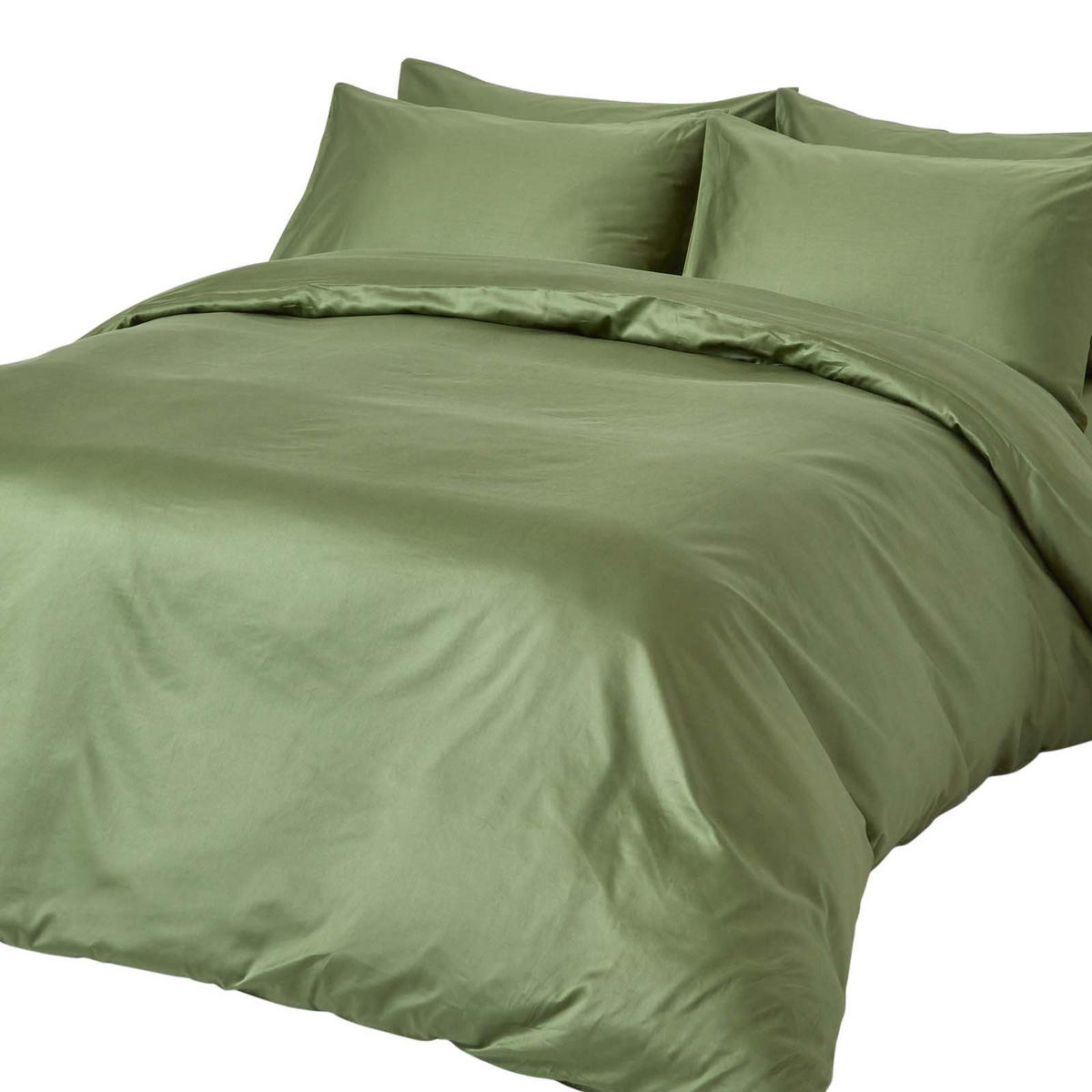 BIO-BETTWÄSCHE Satin Fadendichte 400 - Grün, Textil (200/200cm) - Homescapes