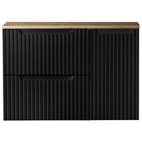 WASCHBECKENSCHRANK Newport-56 - Schwarz, Holzwerkstoff (80/60/40cm) - Lomado