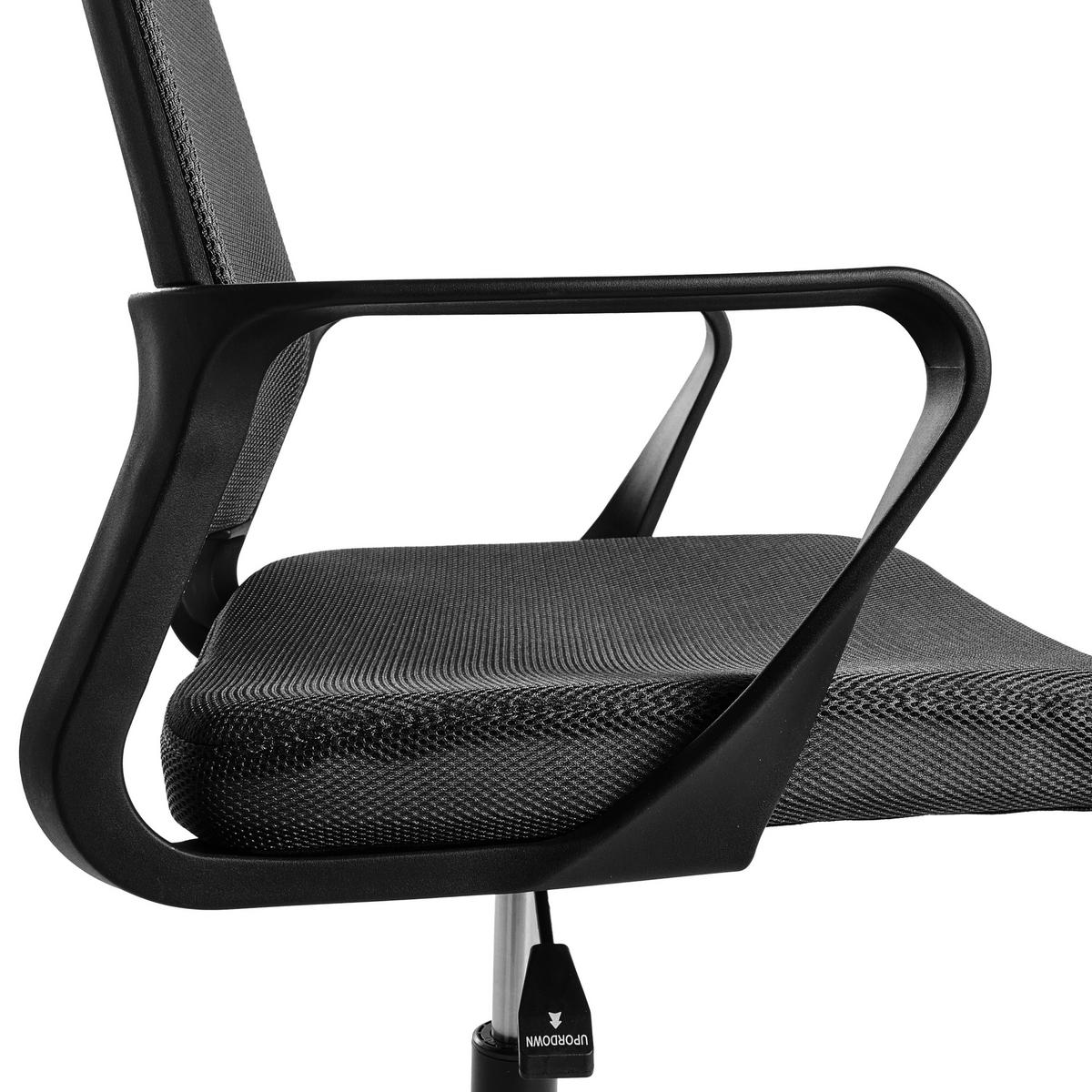 BÜROSTUHL Schwarz Ease - Schwarz, Textil (54/94/54cm) - Beliani