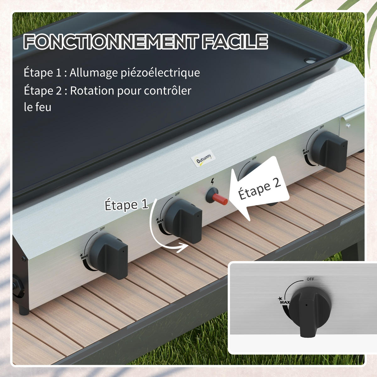 PLANCHA DE-18614 4 Brenner, 9,6 kW - Silberfarben, Metall (44.5/19/77cm) - ComfortXL