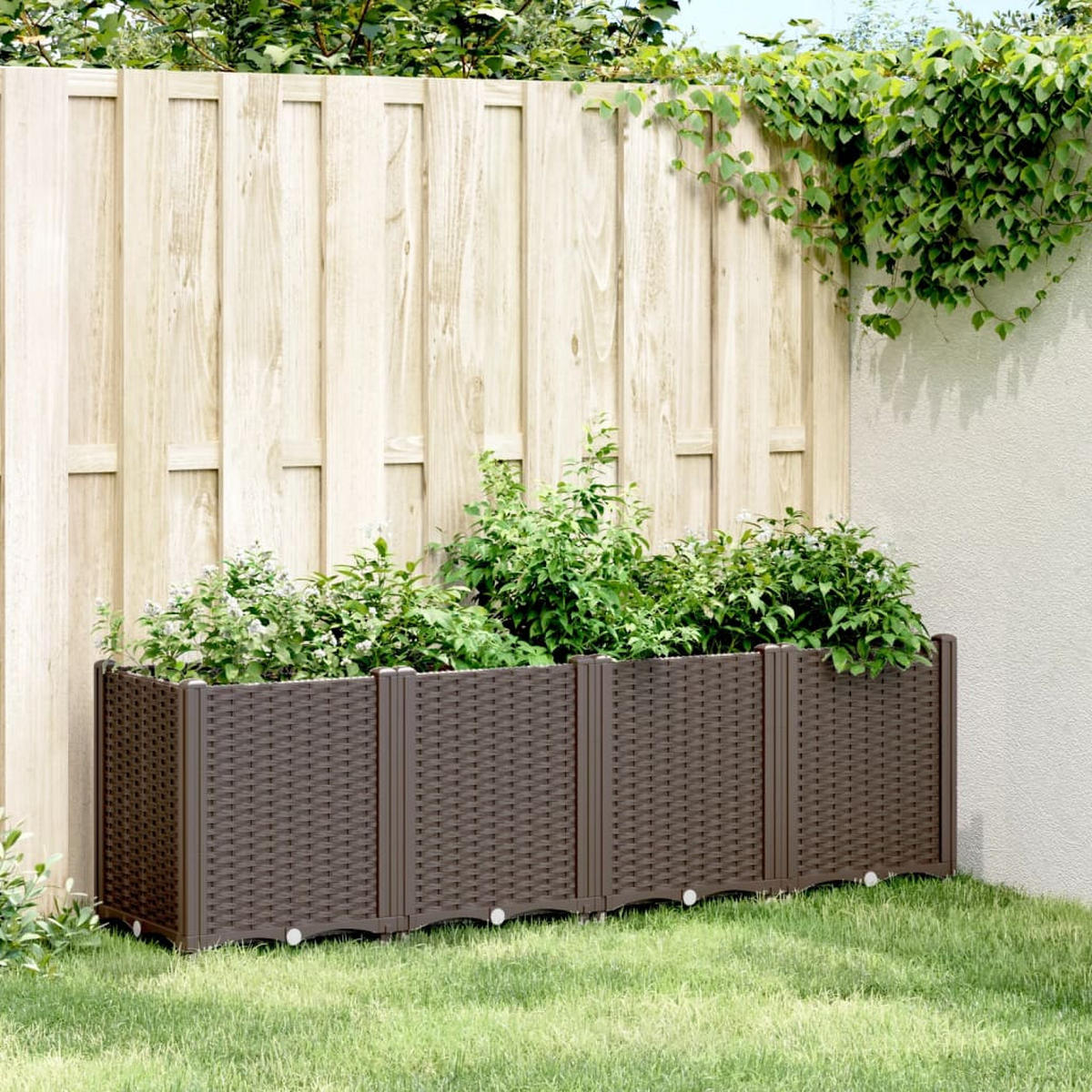 PFLANZKÜBEL Braun 160/40/53 Cm PP - Braun, Kunststoff (40/53/160cm) - vidaXL