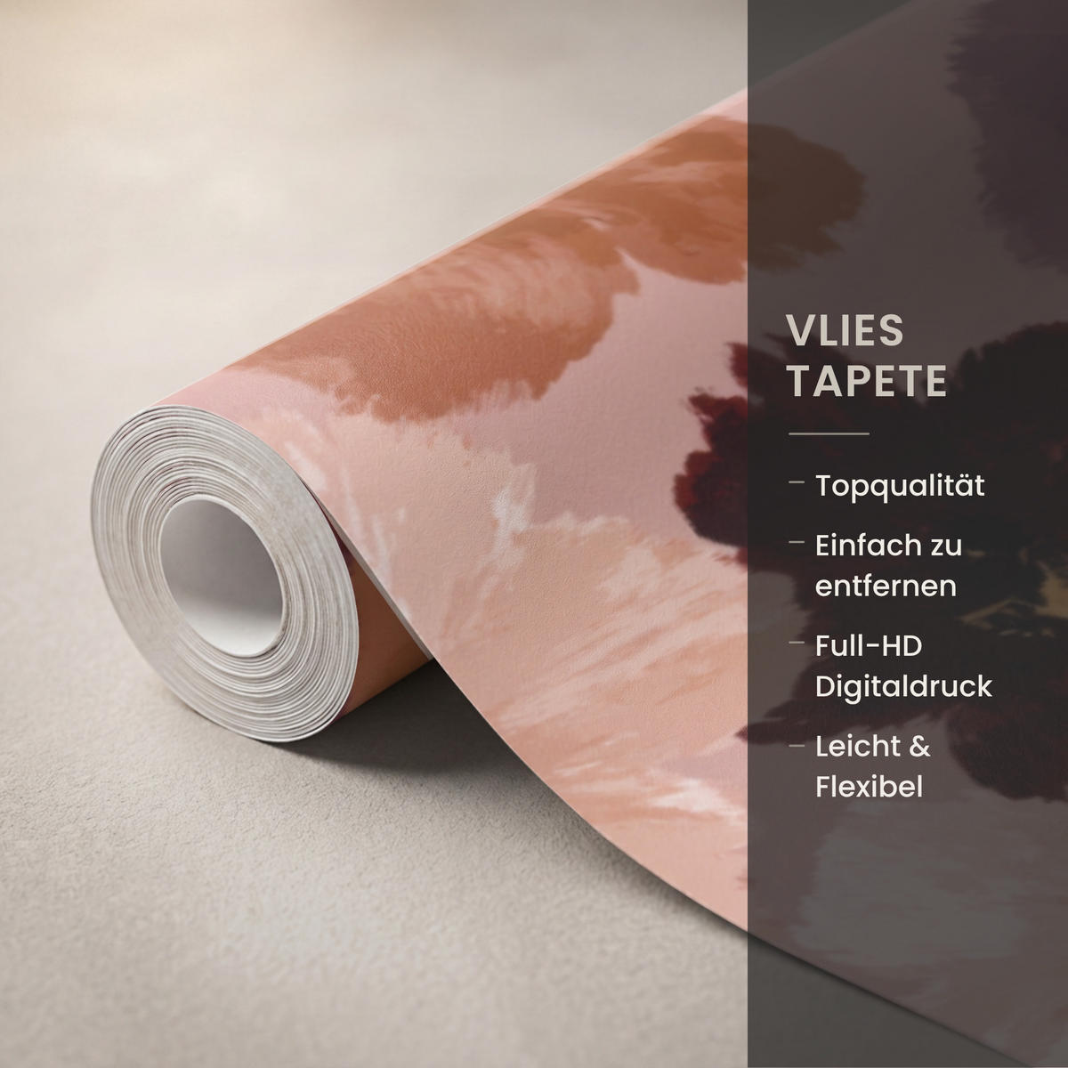 TAPETE - Blumen - Abstrakt - Erdtöne - 400x280 cm - Multicolor, Papier (400/280cm) - OnlyWow