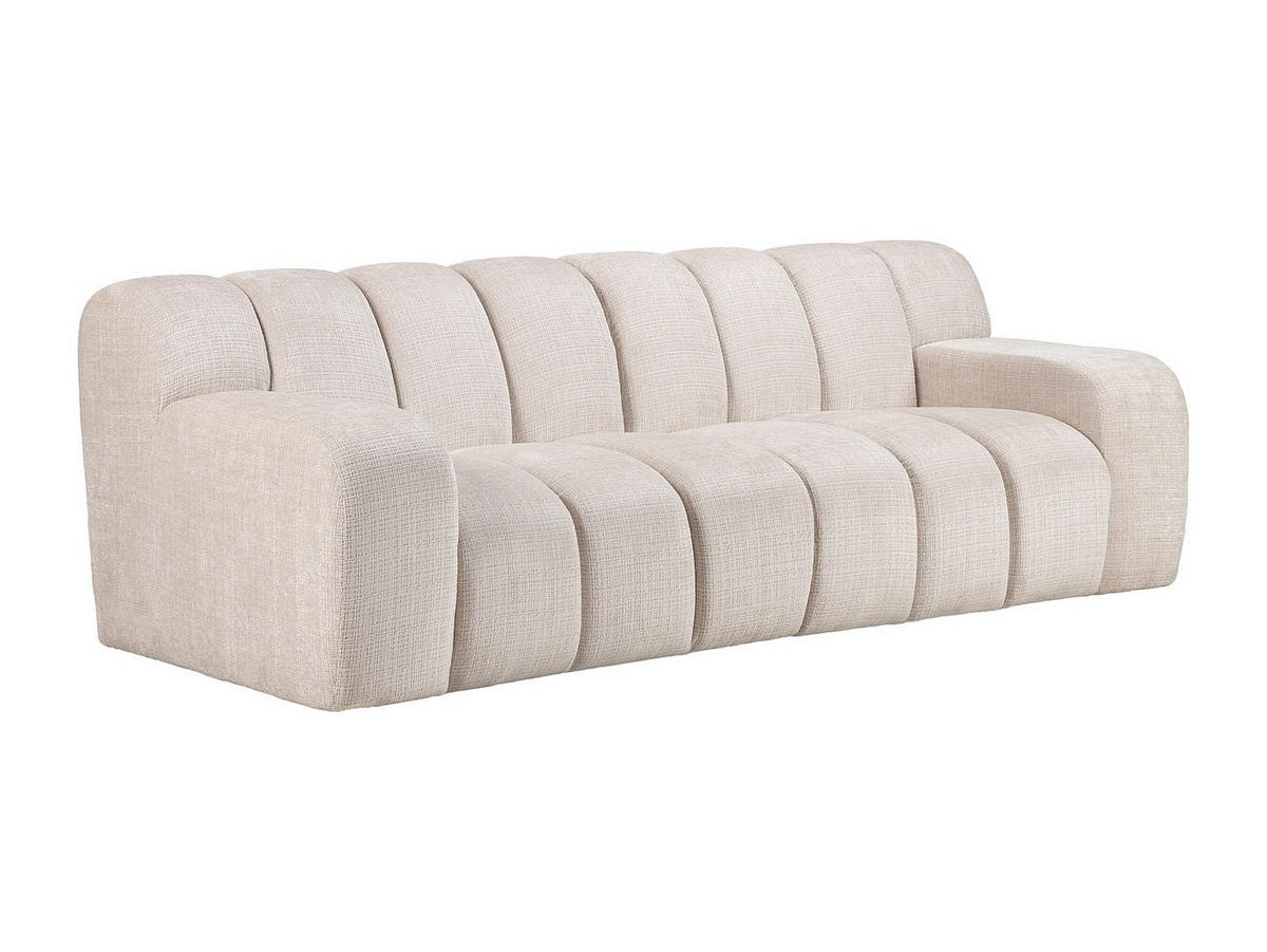 3-SITZER-SOFA – Chenille-Stoff – Beige – BELADON - Beige, Textil (242/85/103cm) - Vente-Unique