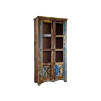 VITRINE Altholz 90x40x180 mehrfarbig lackiert NATURE OF SPIRIT #52 - Multicolor, Holz (90/180/40cm) - Massivmoebel24
