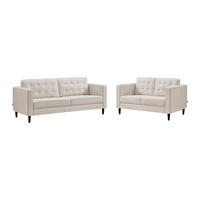 COUCHGARNITUR - 5 Personen - stoff - beige Dibalu - Beige, Kunststoff/Textil (141/84/87cm) - Vente-Unique